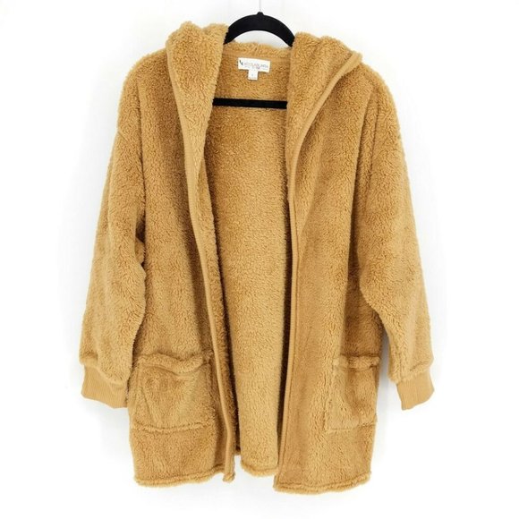 koolaburra by ugg cozy shaggy plush cardigan with rib detail